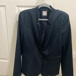 Halogen Navy Fine Pinstripe Blazer SZ M